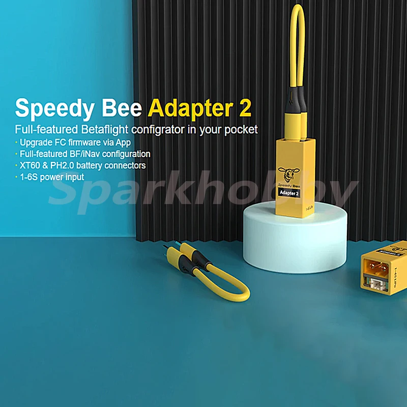 Speedybee 2 Bluetooth Adapter 1-6S Lipo Power Full-featured BF/iNav Betaflight configuration Upgrade FC firmware via App RC PFV