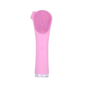 

Electric Facial Cleansing Brush Waterproof Silicone Sonic Face Brush Handheld Cleaning Device Rechargeable Pore Cleaner,Pink