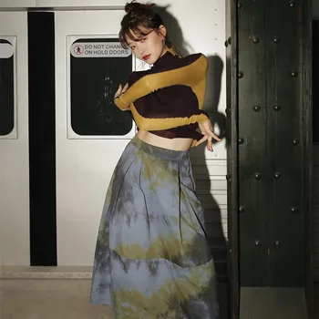 

Korea Winter Turtle Neck T Shirt Women See Through Sheer Top Color Block Tee Shirt Underwear Ladies T Shirt Clothing 2020 Z064