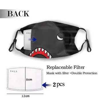 

protective mask with filter I Love Great White Shark anti dust PM2.5 reuse adult teen child girl