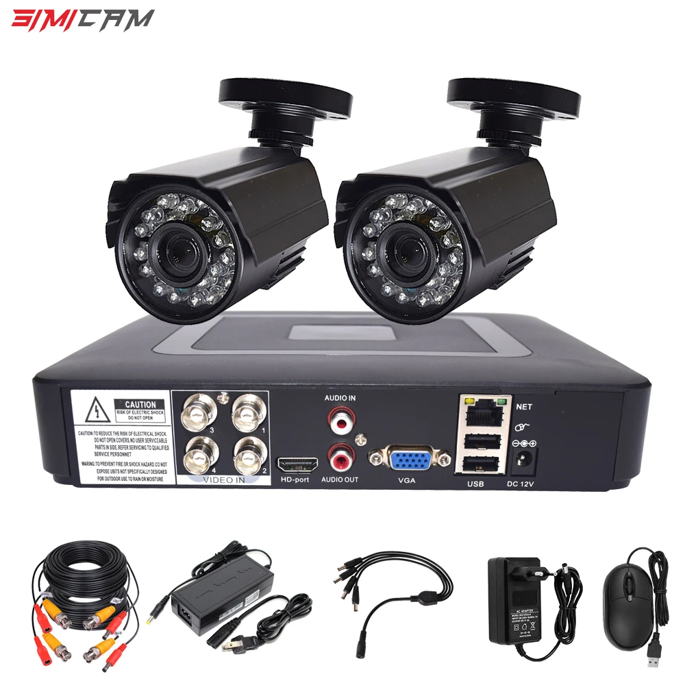  Video surveillance system CCTV Security camera Video recorder 4CH DVR AHD outdoor Kit Camera 720P 1