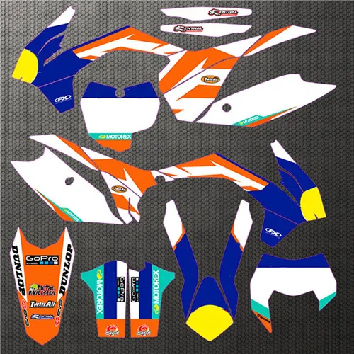 По индивидуальному заказу номер команды graphicsbackgrounds наклейка для KTM 125 150 250 350 450 EXCF XCW 14-15/SX SXF XC XCF 13-14 - Цвет: Слоновая кость