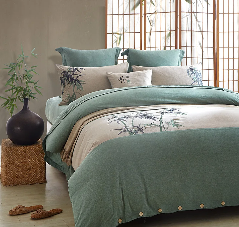Мыть хлопок вышивка четыре бумажный набор постельное белье с вышивкой китайский стиль высокий Archives полный хлопок нация ветер 4 бумажный набор