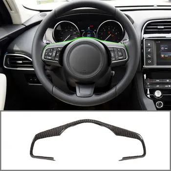 

For JAGUAR F-PACE 2016-2019 Steering Wheel Decorative Frame Real Carbon Fiber Car Interior Modification Accessories