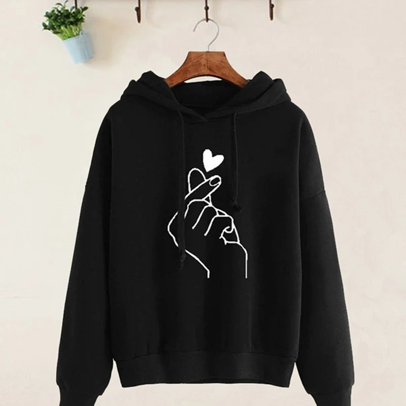 Женская толстовка с длинным рукавом и капюшоном для девочек, розовый топ с принтом сердца, толстовки для скейтбординга, женские топы для фитнес-тренировки, спортивная одежда