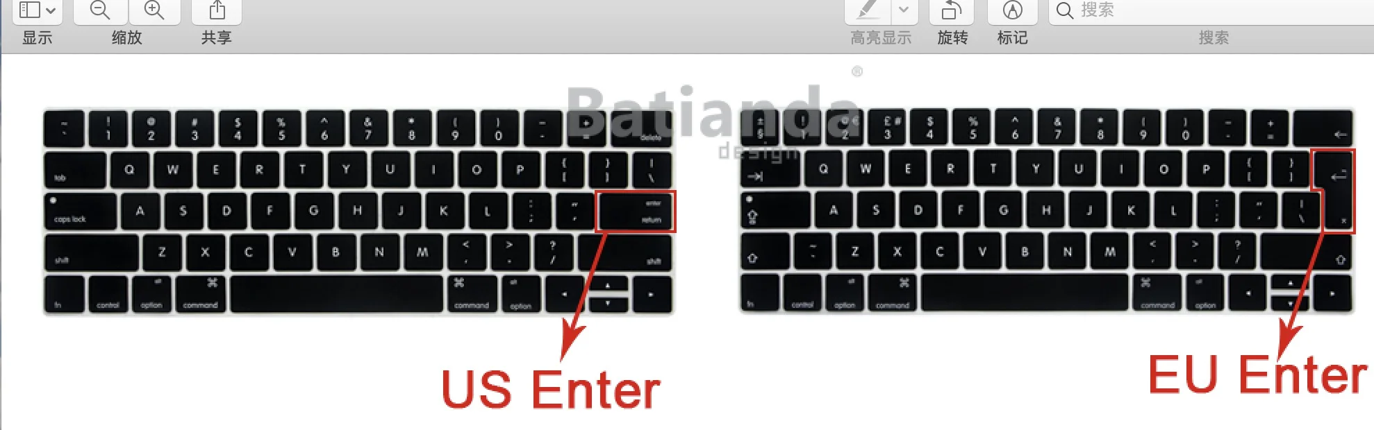 Раскладка на английском языке для Macbook New Pro 16 с retina& Touch ID и