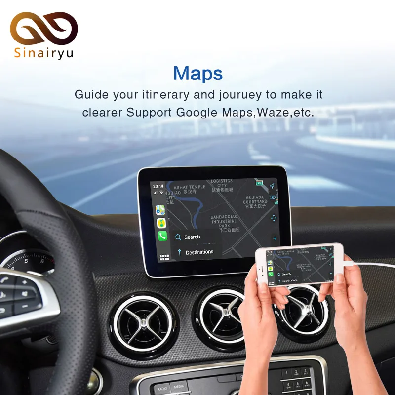 2021 Wireless Apple Carplay For Mercedes NTG5.0/4.5/4.7/4.0 A/B/C/E/S/GLK/GLA/GLC/SLK/ML Class Android Auto iOS Mirror Car play