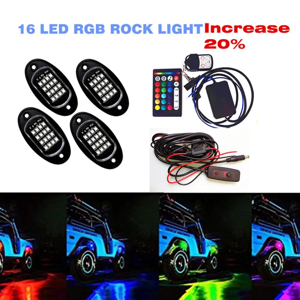 

8PCS Underglow RGB LED Rock Lights Neon 8Pods LED Light Off-Road UTE ATV Boat