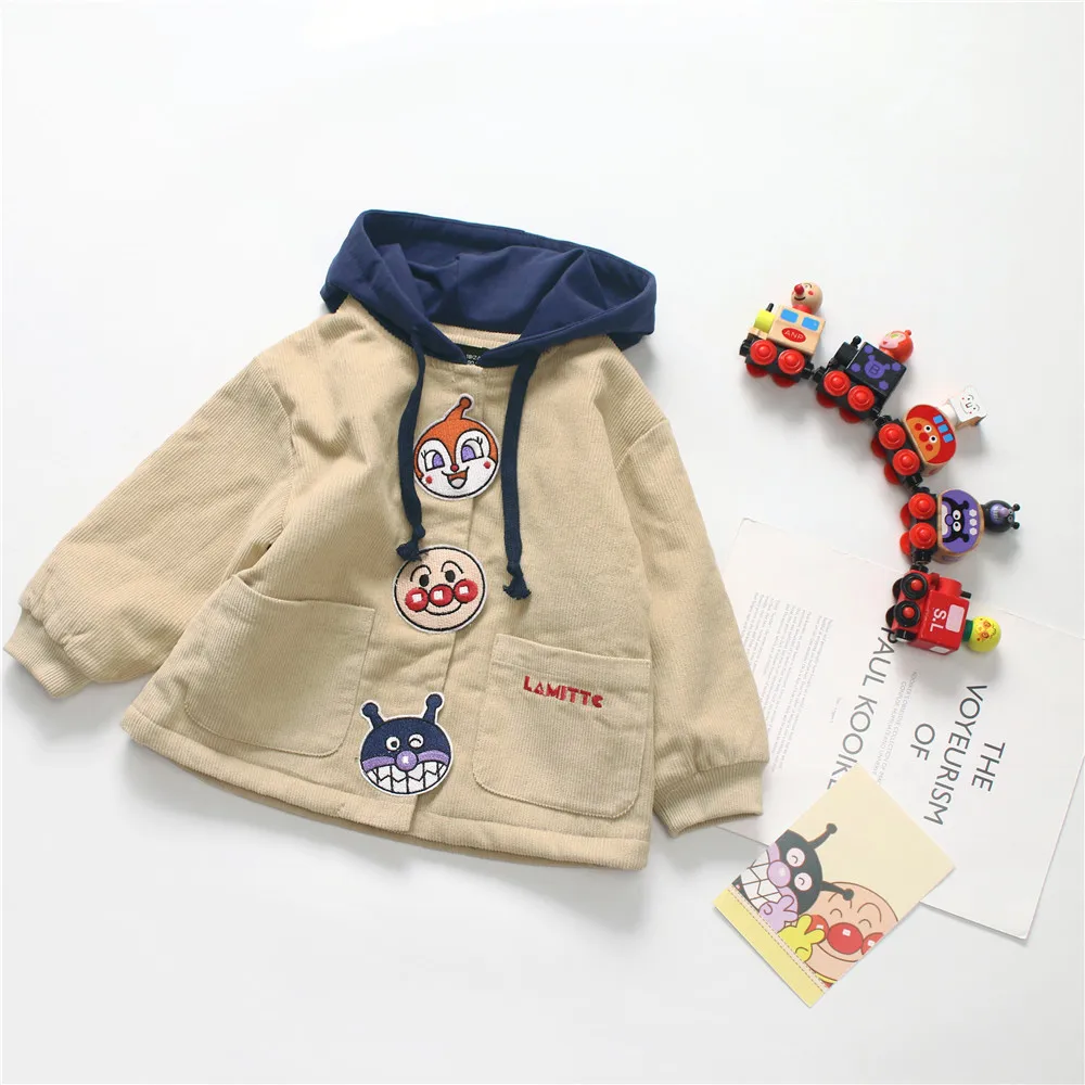 Tonytaobaby/новая осенне-зимняя одежда для мальчиков и девочек с бархатной подкладкой; Пальто с героями мультфильмов; плотное пальто; Детское пальто