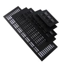 Grelha de ventilação para sapatos, folha perfurada de liga de alumínio, grelha preta de ventilação para armário, ar condicionado, decoração de casa, furo de cobertura, 1 peça