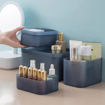 

Multi Grids Storage Box Plastic Frosted Sundries Organizer Box Cosmetics Organizer Stationery Holder Container Box with Lid