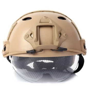 

Outdoor Helmet Helmet Outdoor CS Airsoft Paintball Base Jump Helmet Protector 55-59cm(Mud color)