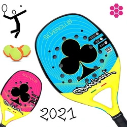 2021 Adult Beach Tennis Racket Carbon Fiber EVA Foam Core Lightweight Tennis Racket Professional Beach Tennis Racket with Cover