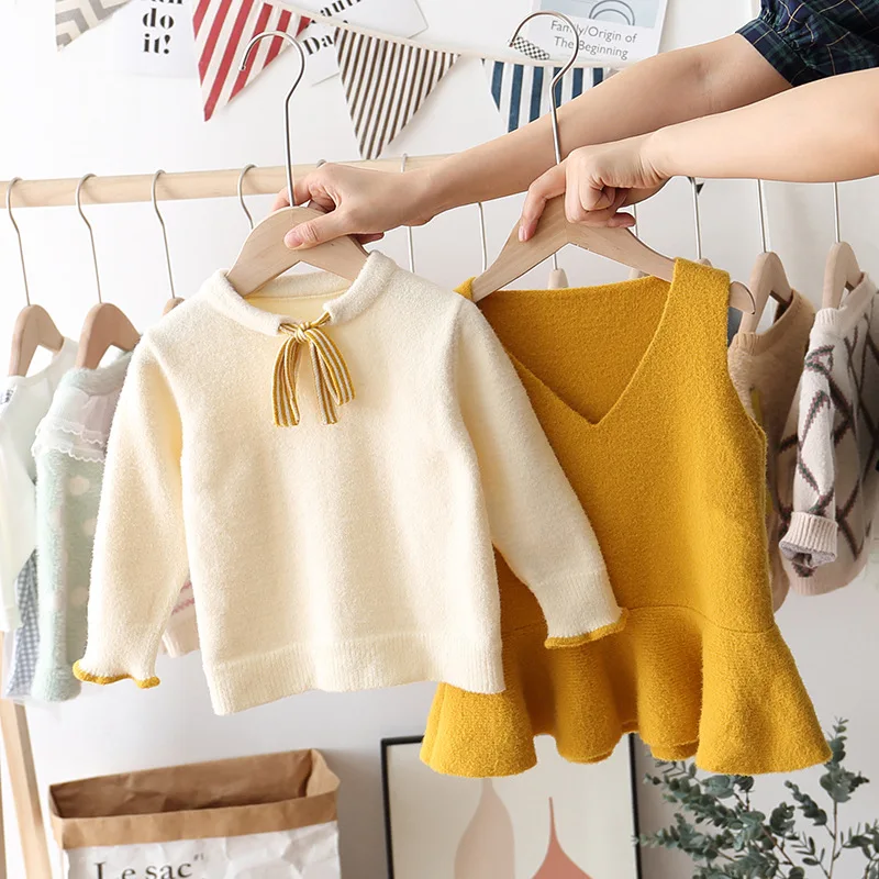 Keelorn Spring Girl Dress Cotton Long Sleeve Children Dresses Solid Dress Set Kids Dresses for Girls Fashion Girls Clothing