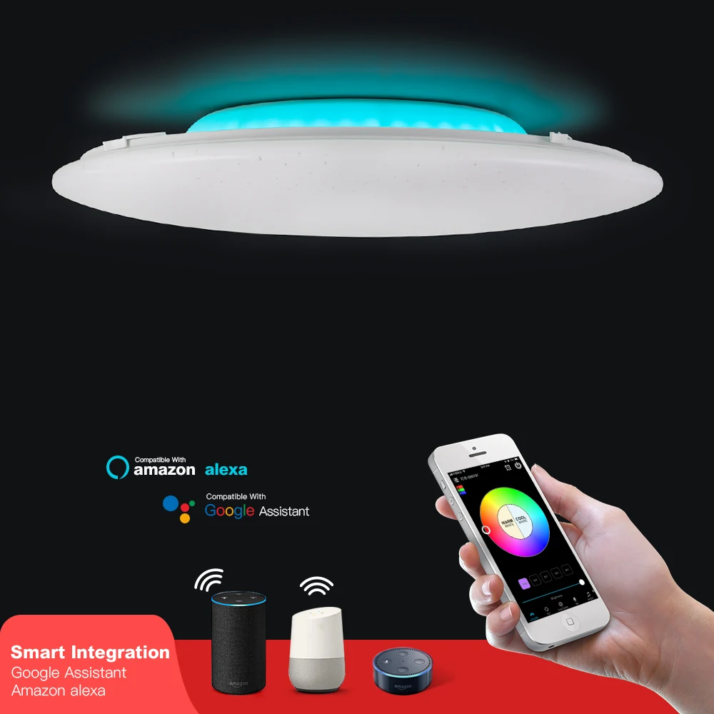  Smart LED Ceiling Light WiFi / APP Smart Remote Control 48W / 60W Bedroom Kitchen Living Room Ceili - 4000401780288