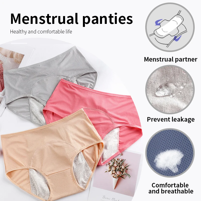 CXZD Leak Proof Menstrual Period Panties Women Underwear Physiological  Cotton Briefs Plus Size Lingerie Waterproof Panties - AliExpress