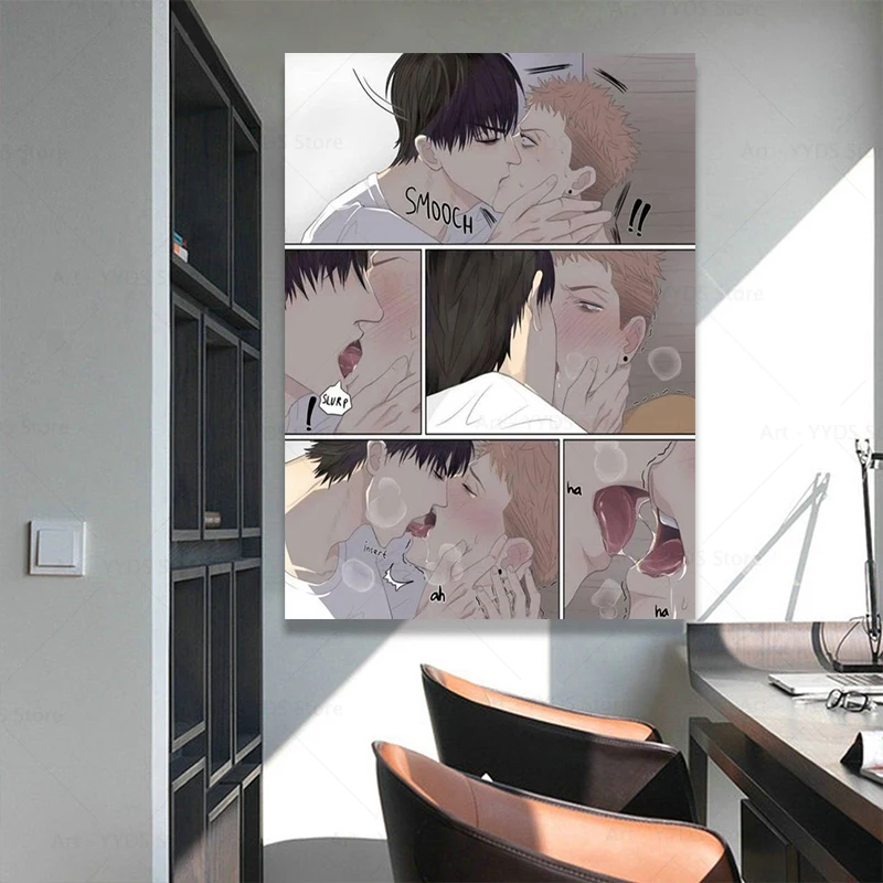 Anime beijo anime estávamos lá cartazes e impressões fotos na pintura da  lona da arte da parede - AliExpress