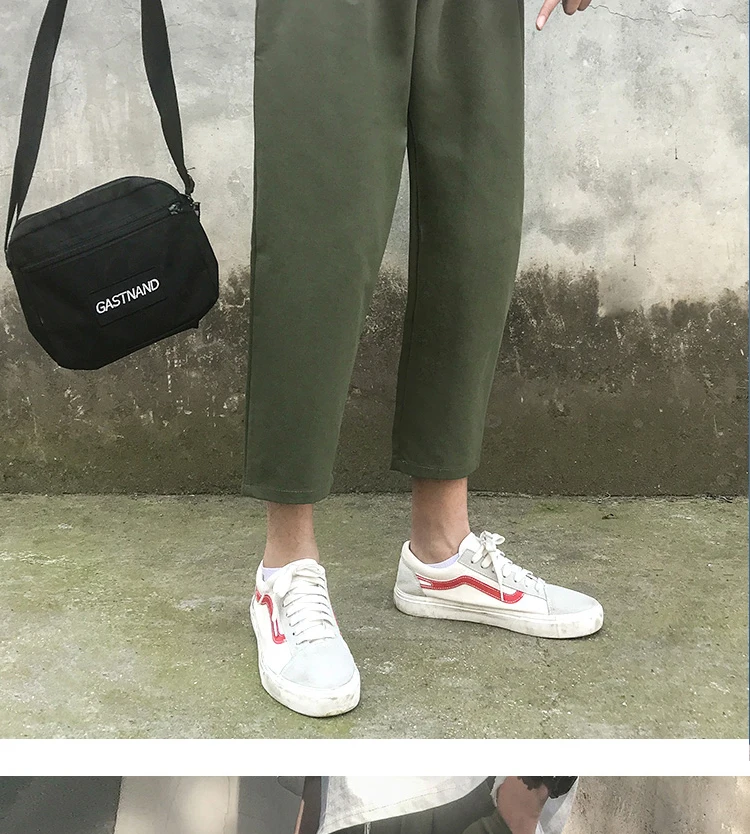 Summer Men's Solid Color Leisure Cotton Casual Pants Male Trousers Active Elastic Hip Hop Loose Joggers Sweatpants M-5XL