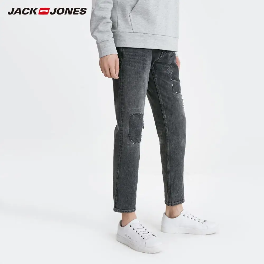 JackJones мужские облегающие укороченные рваные джинсы длиной до щиколотки