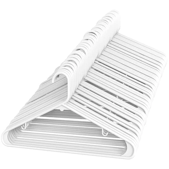 

White Plastic Hanger, Plastic Hanger Suitable for Daily Use, Hanger (White, 60 Pieces Per Package)