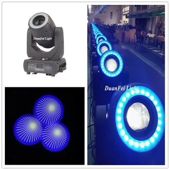 

6pieces Dj moving head led spot 150 3 facet prism powercon in/out dmx lyre spot led 150w moving head wash rgb