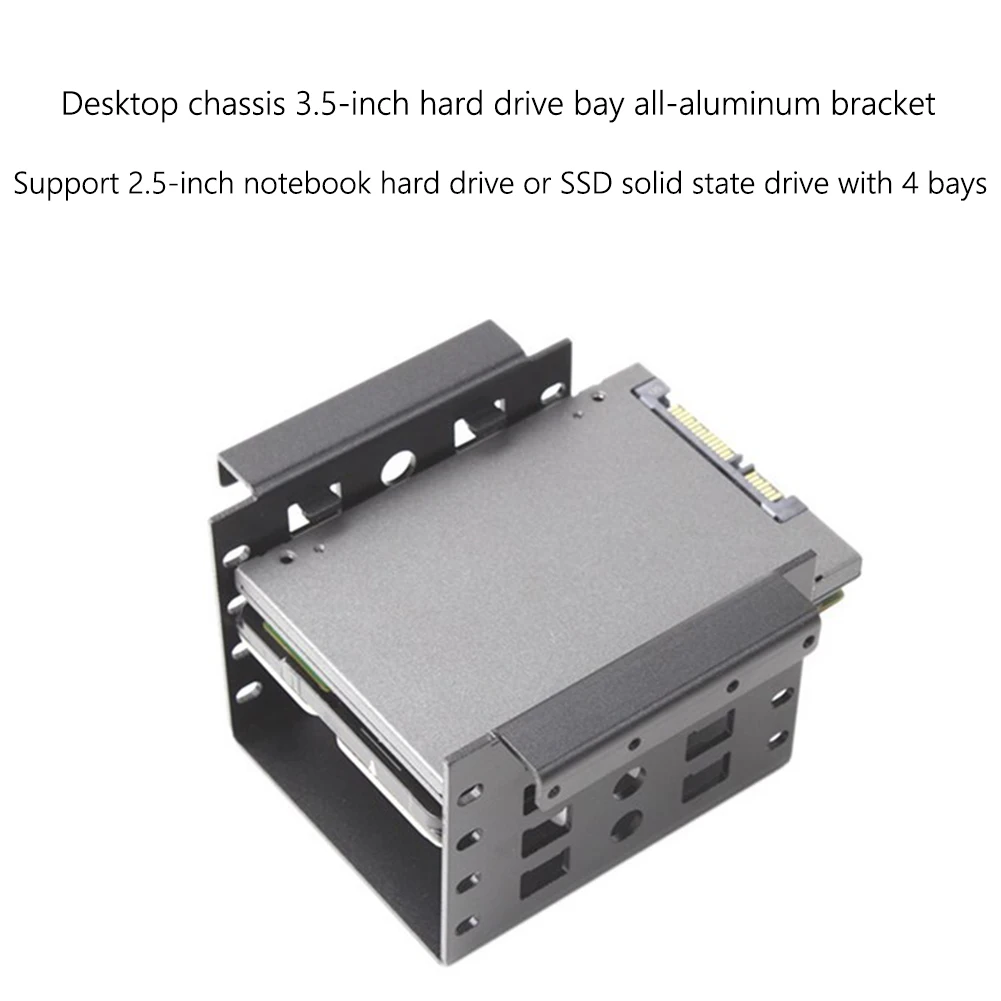 3.5 Inch to 2.5 Inch Hard Drive Caddy Internal Mounting Adapter Bracket Aluminum Alloy Mobile Holder for SSD