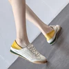 High Quality New Women's Shoes Soft Sole Comfortable Shallow Mouth Flats Shoes Two Wear Soft Leather White Shoes Women Free Ship 6