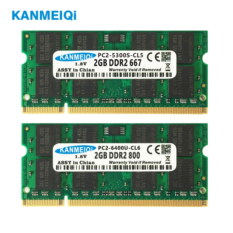 KANMEIQi DDR2 4 Гб (2pcsX2GB) память для ноутбука 800 МГц 533/667 оперативная 200pin 1 8 В 2 ГБ