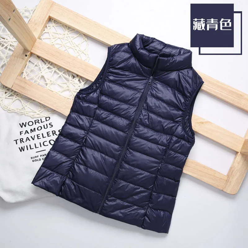 Winter Women Duck Down Vest Coat Ultralight Sleeveless Puffer Vest Jacket Fashion Stand Collar Windproof Duck Down Waistcoat - 3