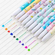 10 шт/Цветные гелевые ручки, кавайные канцелярские принадлежности, корейские Цветочные Canetas Escolar Papelaria, Подарочные офисные школьные принадлежности