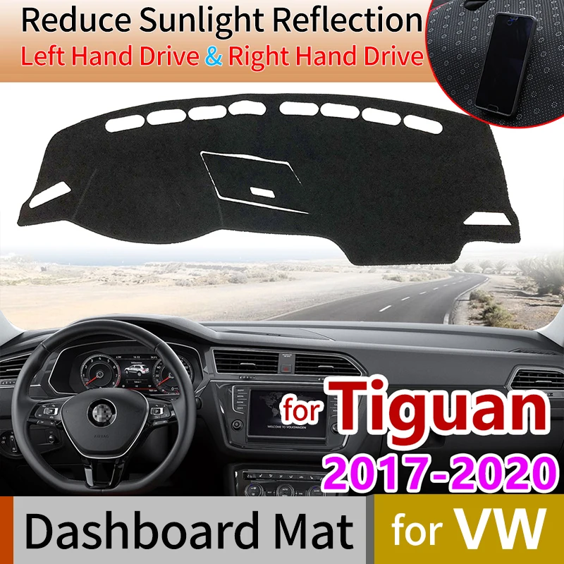 Для Volkswagen VW Tiguan MK2 2017 2018 2019 2020 Противоскользящий коврик для приборной панели