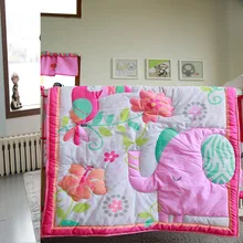Хлопковый комплект постельного белья для девочек, матрасный чехол для детской кроватки, постельное белье, розовое одеяло, Детские Товары для новорожденных, детская кровать, бампер, четыре сезона