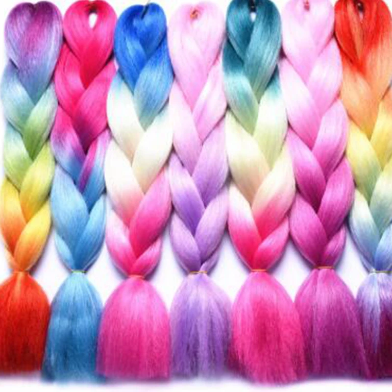 MERISIHAIR Джамбо косички длинные Омбре синтетические волосы желтый розовый
