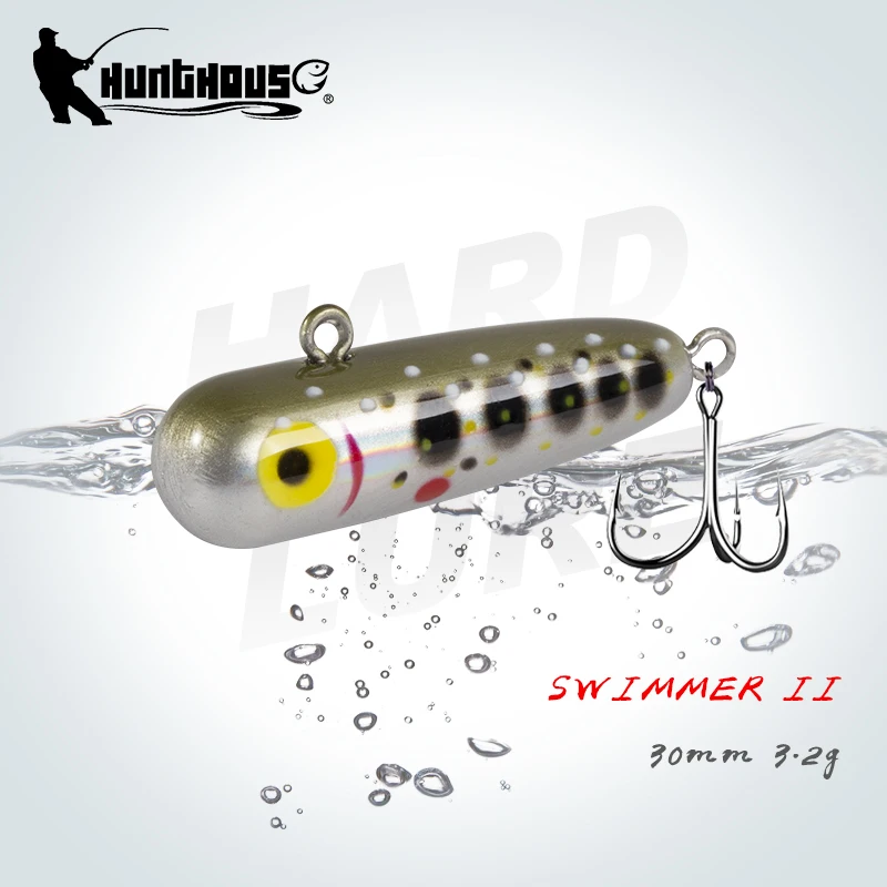 Hunthouse Bleistift-Angelköder, sinkende harte Köder, 30 mm, 3,2 g, langer Wurf, künstlicher Wobbler für Barsch-Forellen-Gerät