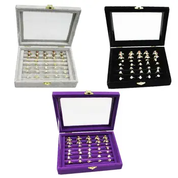 

ring box Ear Stud Ring Tray Jewelry Holder Display Rack Storage Case Container Organizer Jewelry Holder joyeros organizador de j