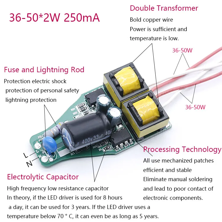 deze fluiten Auto Lighting Transformer | Power Supply | Led Driver - Led Driver  36-50x2w（72-100w） Power - Aliexpress