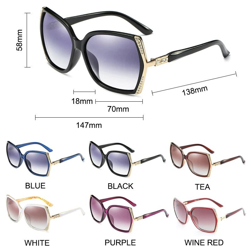 SIMPRECT, поляризационные солнцезащитные очки для женщин,, негабаритные солнцезащитные очки, Ретро стиль, роскошные, брендовые, дизайнерские, квадратные, солнцезащитные очки для женщин