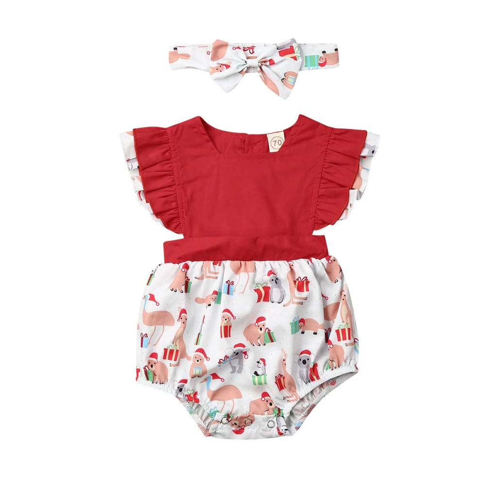 

UK Sister Match Christmas Clothes Kids Baby Girl Cuet Cartoon Romper Dress Outfit Set