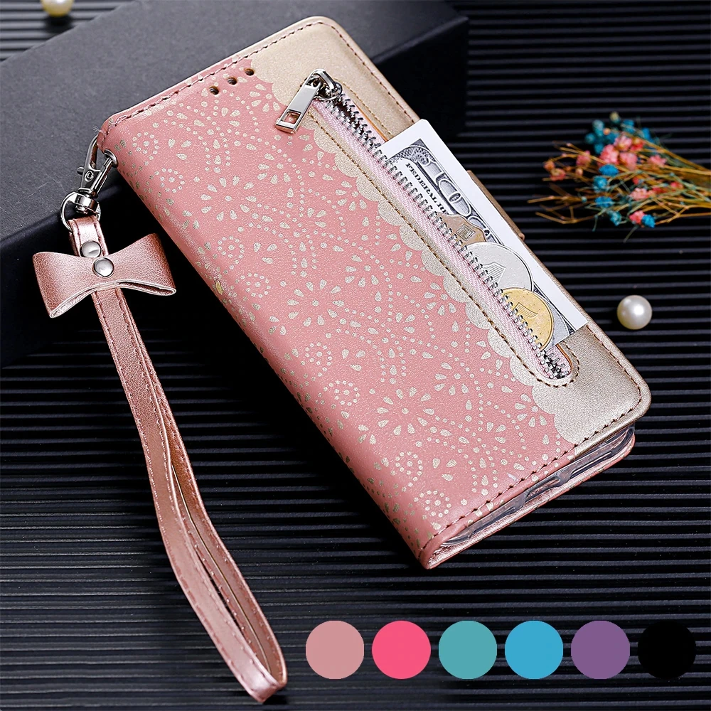 

KISSCASE Luxury Lace Zipper Wallet Phone Case For Huawei P30 Pro P20 Lite Flip Leather Protective Cover Carcasas P30Lite Capas