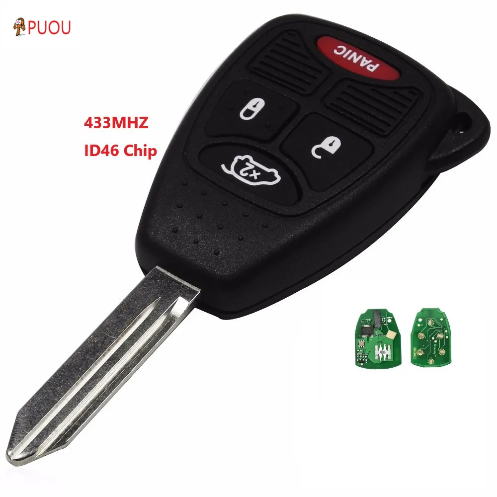 3+ 1 кнопка дистанционного ключа автомобиля для Chrysler/Dodge/Jeep 433 МГц ID46 чип для Chrysler Sebring coufica 200 300 Aspen PT Cruiser Town