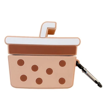 

3D Cute Pearl Milk Bubble Tea Modeling Non-slip Silicone Protective Cover For Airpods Pro Wireless Bluetooth Case