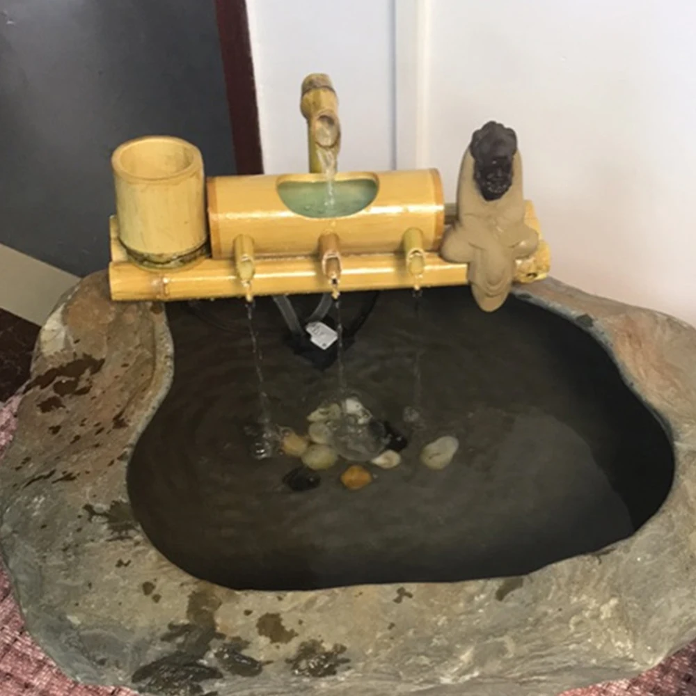Бамбуковый аквариум переработка воды декоративная трубка фэн шуй водяной фонтан