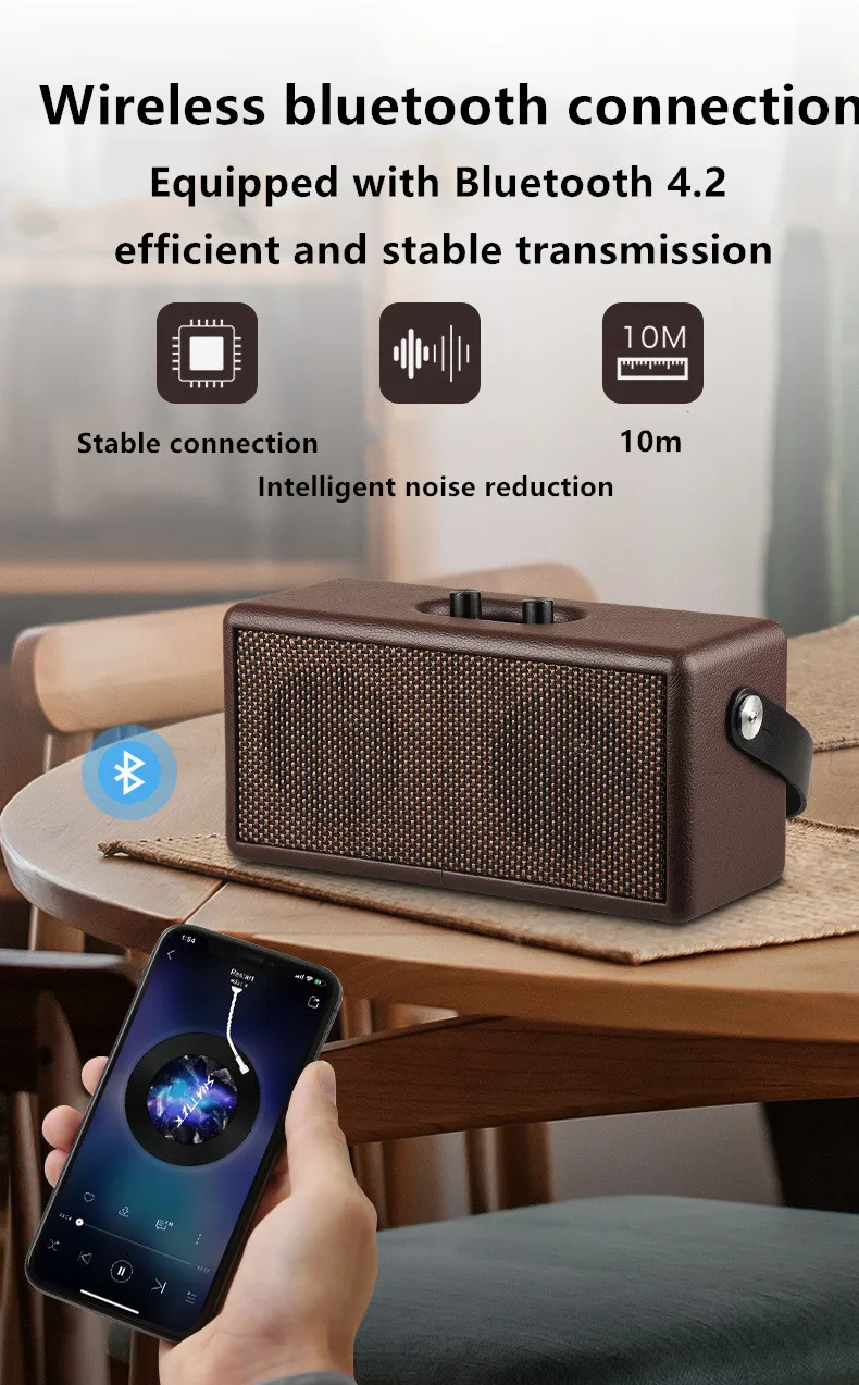 Деревянный Bluetooth динамик Портативный беспроводной компьютерный динамик звуковая система 8 Вт* 2 стерео музыка объемная Поддержка U диск TF карта AUX