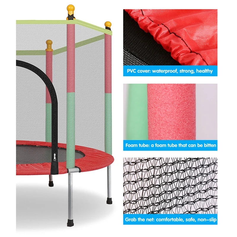 IMBABY Children's Trampoline Fence Kids Jumping Bed Net Pad Indoor Outdoor Exercise Home Sports Toys Support 100 KG children trampoline toys