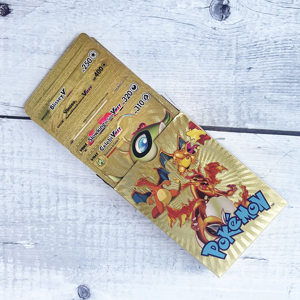42pcs Gold Foil Spanish Pokemon Card Charizard Collection Pikachu Mega Charizard  Pokemon Card Set V Vmax Ex Rainbow Tag Team - Game Collection Cards -  AliExpress
