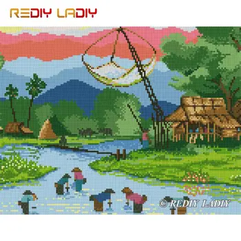

High Quality Diamond Painting Farming Season Full Round Diamond Embroidery Beaded Cross Stitch Pixel Mosaic Pattern Home Decor