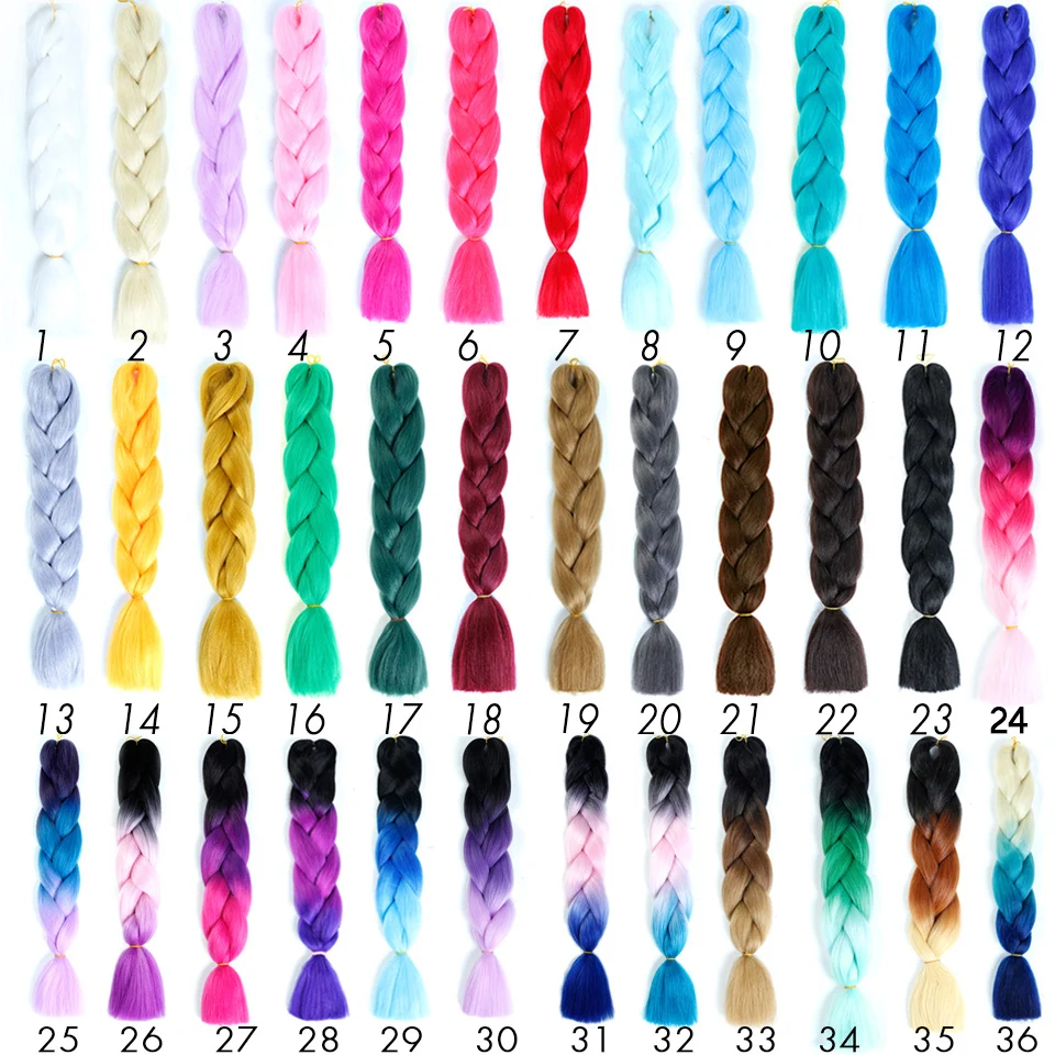 Xnaira 24 дюйма 105 цветные длинные волосы в стиле jumbo вязанные пряди Омбре плетение волос синий розовый серый африканские синтетические волосы для наращивания