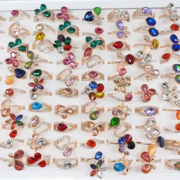 

36 Pcs/lot fashion classical rose gold color women alloy ring lot wholesale jewelry ring set 200729-17