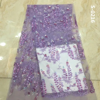 

High Quality African Lace Fabric 2020 Embroidered Nigerian Laces Fabric High Quality French Mesh Lace Fabric With Sequins