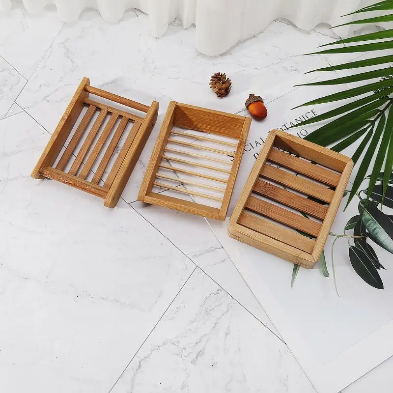 1 шт. бамбуковые деревянные мыльницы дренаж для мыла коробка для душа держатель для ванной комнаты Аксессуары